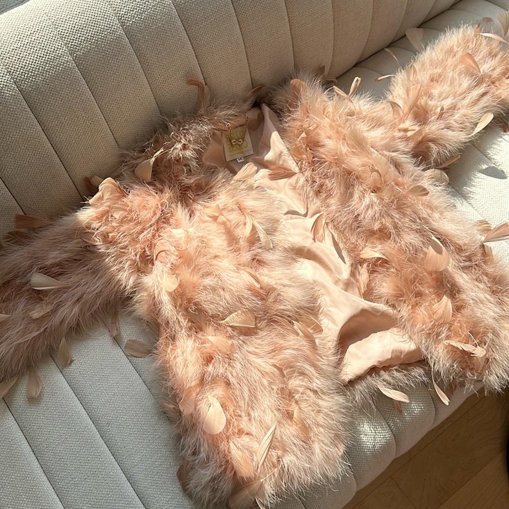 Fluffy feather jacket